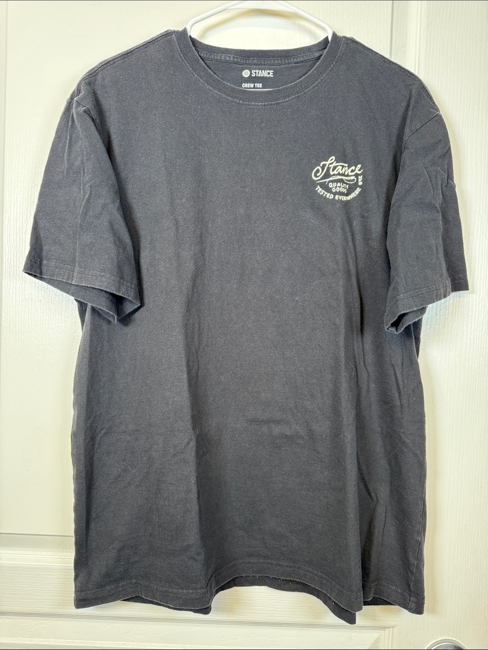 Men's Stance Black (Faded) Logo Short Sleeve Shirt Crewneck Size XL GUC #5119